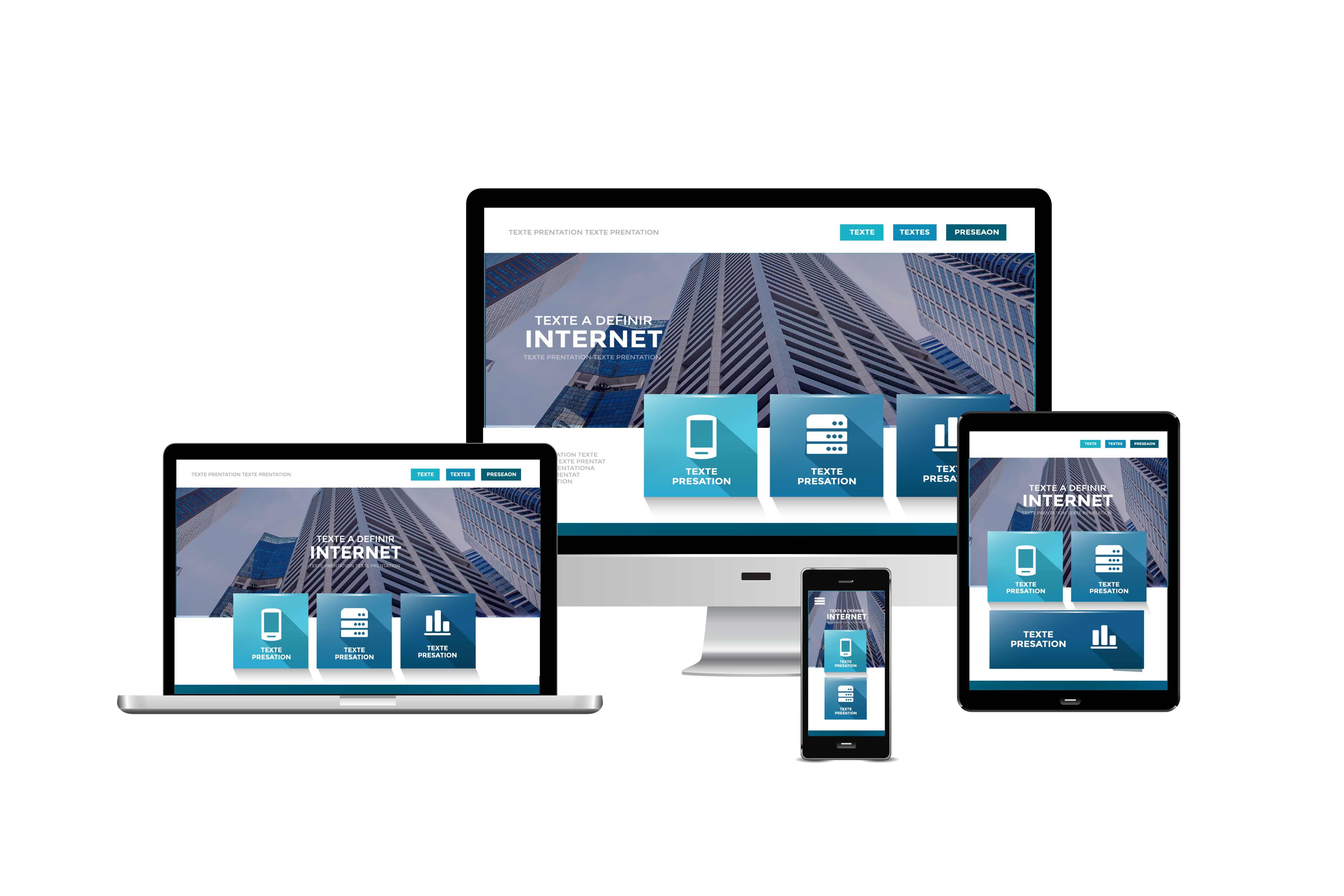 Différents supports informatique avec fenêtre de création de site internet en Charente Différents supports informatique avec fenêtre de création de site internet en Charente